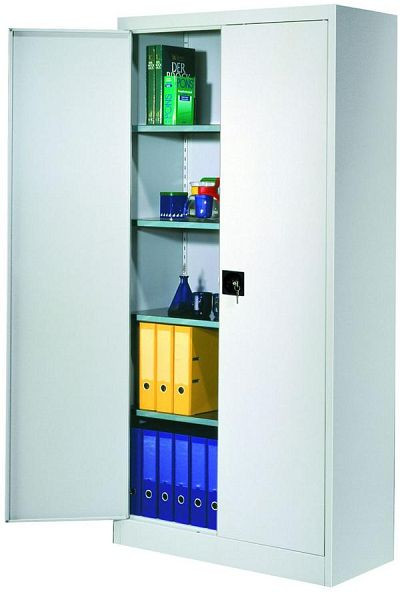 KLW vleugeldeurkast, 1950 x 950 x 420 mm, met 2 vleugeldeuren, afsluitbaar, 4 verzinkte in hoogte verstelbare planken, 7FG-LD1950TD-FLT-420