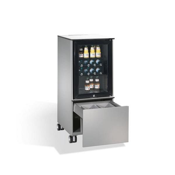 C+P koelkast caddy Asisto, H1157xB500xD600mm, kleur: wit aluminium, stuur, 54780-010 S10018