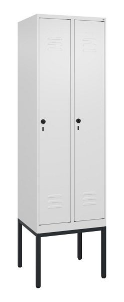 C+P luierkluis Classic PLUS met middenwand, frame, 2 vakken, 2120x600x500mm, 9016/9016, veiligheidsdraaigrendel, 0800307-20F S10014