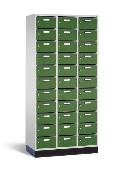 C+P verdeelkast Intro, H1950xW920xD490mm, kleur: lichtgrijs / reseda groen, 8170-311 S10023