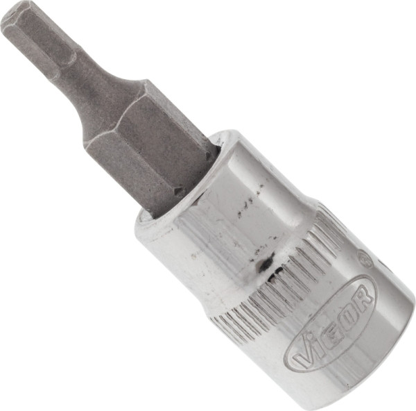 VIGOR-schroevendraaierbit, hol vierkant 6,3 mm (1/4 inch), binnenzeskantprofiel, 3 mm, V2430N