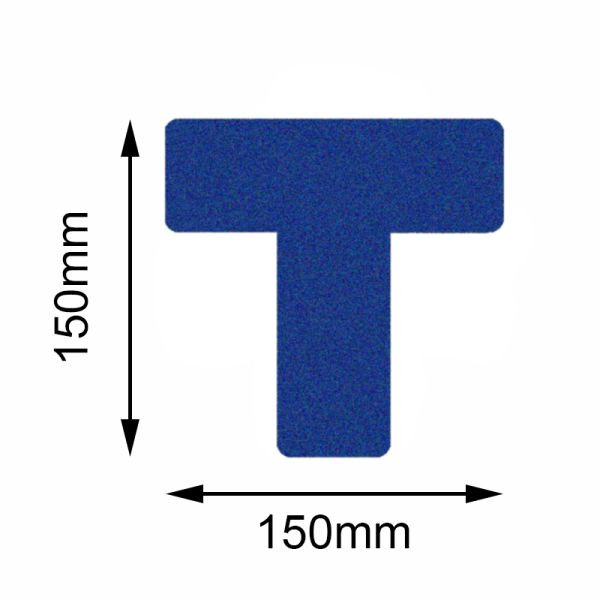 Mehlhose vloermarkering veiligheidsblauw T-stuk 150x150mm, VE: 10 stuks, KSBT1V10