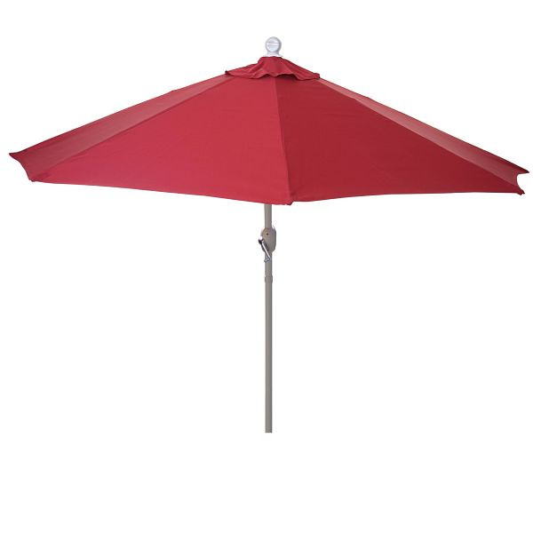 Mendler parasol halfrond Parla, halve parasol balkonparasol, UV 50+ polyester/aluminium 3kg, 270cm bordeaux zonder standaard, 35138