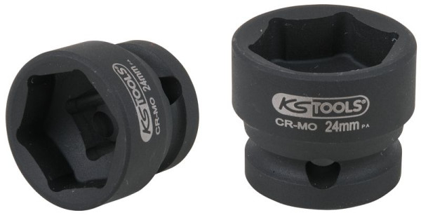 KS Tools 1/2" slagdop, zeskant, extra kort, 24,0 mm, 515.0073