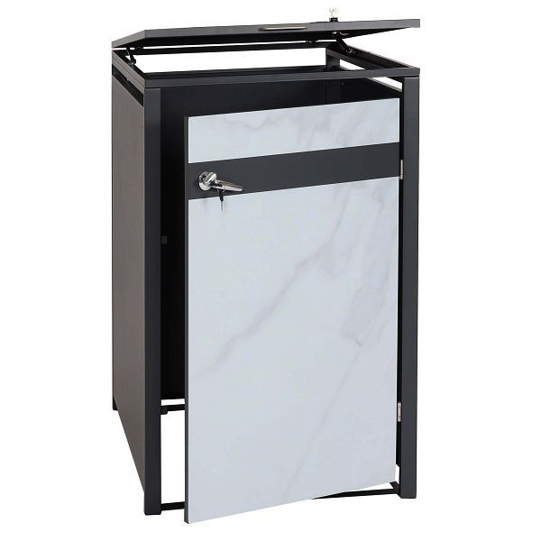Mendler HWC-J82 1er vuilnisbak bekleding, vuilnisbak, uitbreidbaar, metaal 32kg, antraciet, lichte marmerlook, 83386