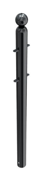 Schake-barrièrestijlstijl voor frame-element type 478B - stationair - voor inzetting in beton, Ø 76mm, met kogelkop, gecoat, met 4 verbindingsbeugels, 478_04B