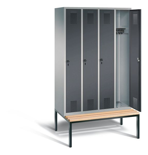 C+P garderobe Evolo, H2090xW1190xD815mm, kleur: wit aluminium / antracietgrijs, 48050-40 S10720