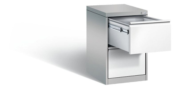 C+P hangarchiefkast Acurado, H733xB433xD590mm, kleur: wit aluminium / verkeerswit, handgreep, 12412-311 S10071