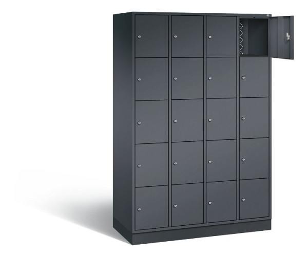 C+P lockerkast Intro, H1950xB1220xD490mm, kleur: zwart-grijs, 8570-401 S10188