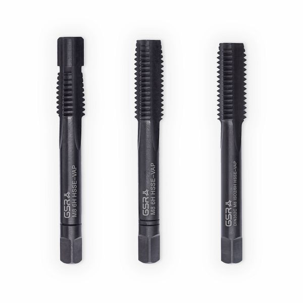 GSR handtapset metrische draad DIN 2184-2 (DIN 352) rechts HSSE M 8 VAP, 00813210