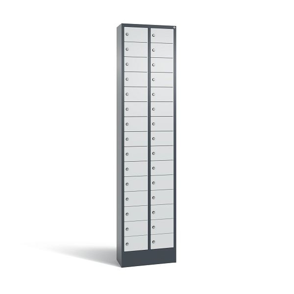 C+P Kleingefachschrank, 30 Fächer, H1950xB460xT200 mm, Anthrazit/Grau, 80700-201 S10160