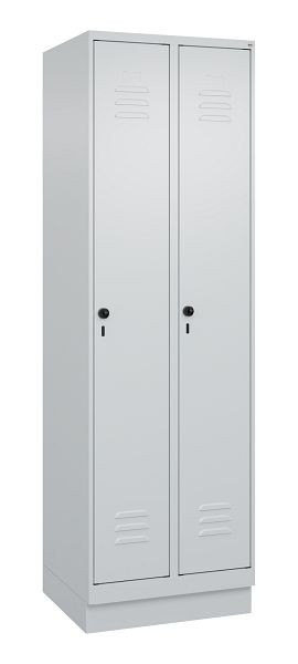 C+P luierkluis Classic PLUS met middenwand, bodem, 2 vakken, 1950x600x500mm, 7035/7035, veiligheidsdraaigrendel, 080020-20F S10009