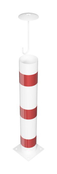 Schake afzetpaal type 40153B - stationair - vulbaar met beton, voor deuvels met voetplaat 220x220mm, stalen buis Ø 152mm, totale lengte: 1000mm, 40153BA
