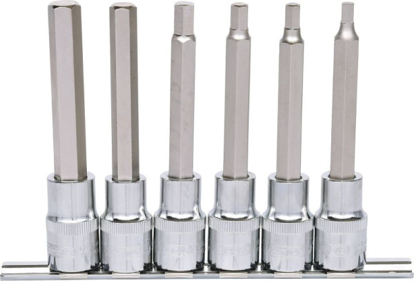 KS Tools 1/2" CHROMEplus bitdoppenset, binnenzeskant, 6-delig 5-12 mm, lang, 918.1336