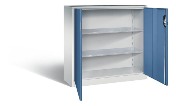 C+P gereedschapskast Acurado, H1200xB1200xD400mm, kleur: lichtgrijs / verre blauw, verzonken handgreep, 8530-000 S10127
