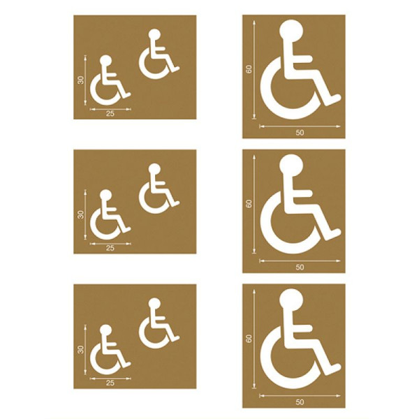 Stein HGS HGS spuitsjablonen voor vloermarkering, set 5 (handicap), inhoud 6 stencils, 90.3306-05