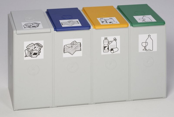 VAR kunststof bak 40 L, 4-voudig, zonder deksel, 3803
