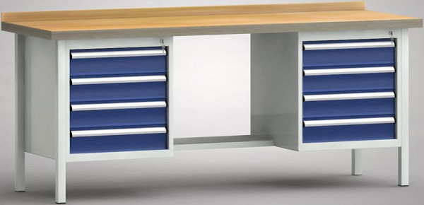 KLW standaard werkbank - 2000 x 700 x 840 mm L x D x H, WS202N-2000M40-E7024