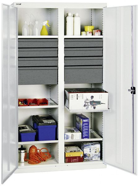 stumpf gereedschaps- en materiaalkast serie 3000, 7035/7035, 6 laden 100 mm, 2 laden 200 mm, tussenwand, 6 bakbodems, 3004707