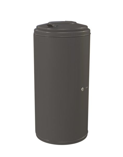 Renner afvalbak ca. 120L, afsluitbaar verzinkt & gecoat, met stalen deksel, verzinkt + poedercoating, antraciet ijzermica, 8040-00PB DB 703
