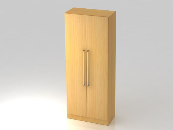Hammerbacher kast 5OH met onderplaat chroomgreep beuken/beuken, 80x42x200,4 cm (BxDxH), V7100/6/6/CE