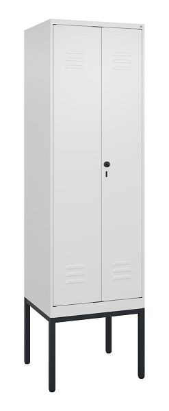 C+P Umkleidespind Classic PLUS SW, Gestell, 2 Abteile, 2120x600x500mm, 9016/9016, Drehriegel, 0800327-20 S10014