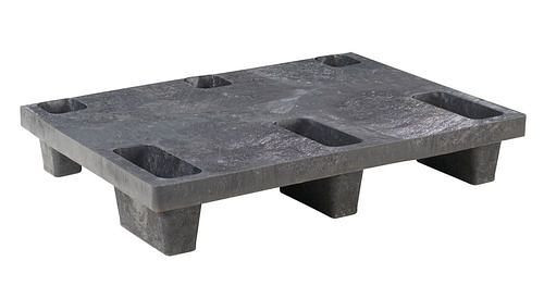 DENIOS halve pallet, van PE-RE, 600 x 800 x 140 mm, 6 voet, nestbaar, VE 5, 312635