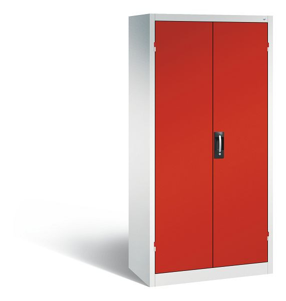 C+P accu laadkast serie 89, H1950xW930xD500mm, kleur: lichtgrijs / vuurrood, verzonken handgreep, 8921-05E3 S10008