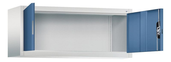 C+P bovenkast Acurado, H500xB1200xD400mm, kleur: lichtgrijs / verre blauw, verzonken handgreep, 9464-000 S10233