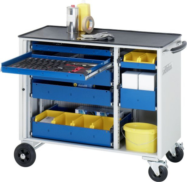 RAU gereedschapswagen serie adlatus model 10420, B1025 x D520 x H890 mm, inclusief metalen steun, 02-10420.11