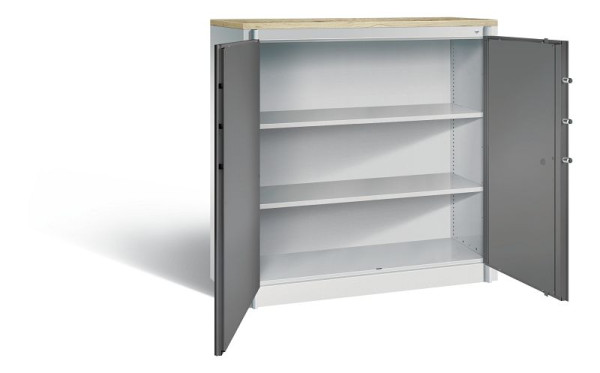 C+P brandbeveiligingskast Certos, H1226xB1200xD500mm, kleur: lichtgrijs / vulkaangrijs, handgreep, 3 OH, 1181-00 S10557