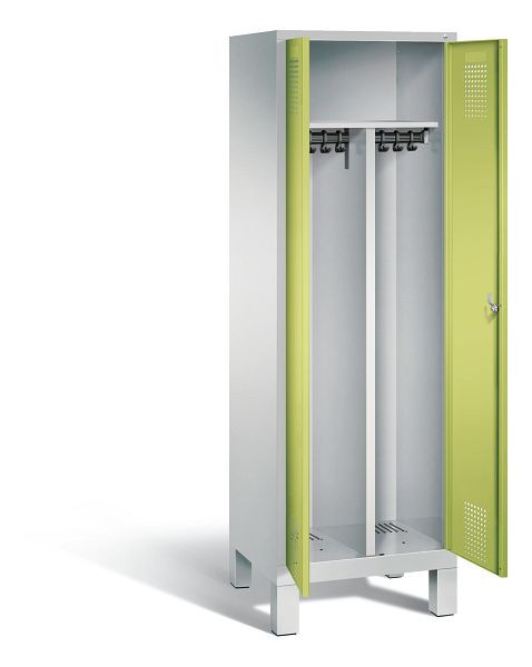 C+P zwart wit kastje Evolo, H1850xW610xD500mm, kleur: lichtgrijs / virid groen, 48012-20 S10177