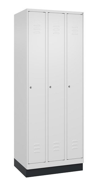 C+P luierkluis Classic PLUS, onderbouw, 3 vakken, 1950x750x500mm, 9016/9016, cilindersloten, 080020-39 S10029