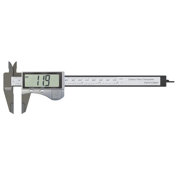 Vogel Germany Elektronische digitale schuifmaat gemaakt van niet-geleidend koolstofvezelglas, 150 mm / 6 inch, 202203