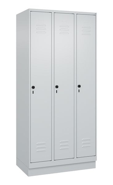 C+P luierkluis Classic PLUS met middenwand, bodem, 3 vakken, 1950x900x500mm, 7035/7035, veiligheidsdraaigrendel, 080020-30F S10009