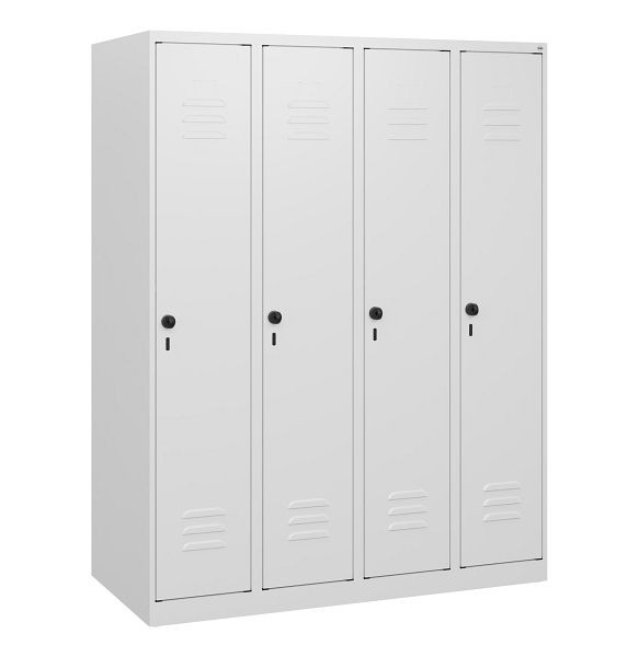 C+P Umkleidespind Classic PLUS, 4 Abteile, 1530x1200x500mm, 9016/9016, Drehriegel, 0800005-40 S10011