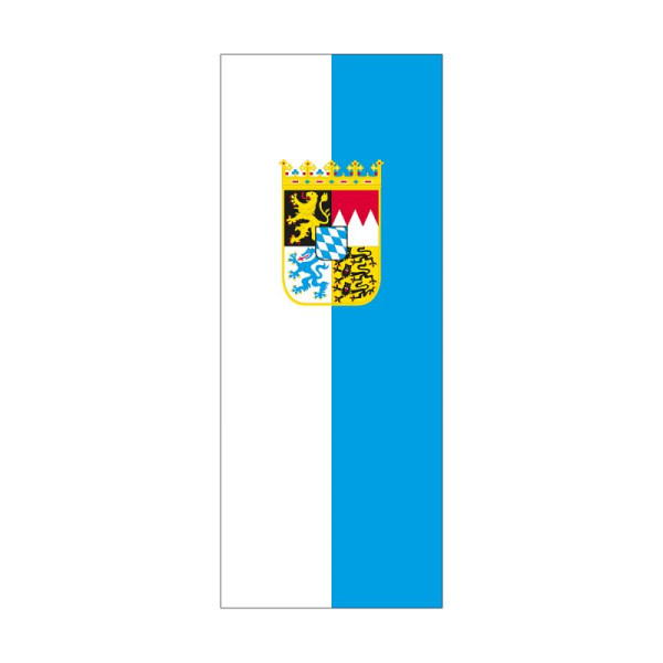 Stein HGS HGS Beierse staatsvlag (wit/blauw met wapen), 400 x 150 cm (staand formaat), met kunststof karabijnhaak, FlagTop 160 g/m², voor vlaggenmasten vanaf 8 m, zonder ajourzoom, 26147