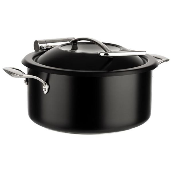 APS Chafing Dish, 4-delige set, Ø 30,5 cm, hoogte: 17,5 cm, 18/8 roestvrij staal, zwart, 12338