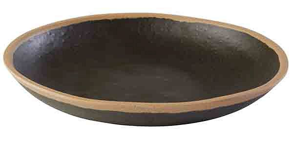 APS bord -CROCKER-, Ø 20,5 cm, hoogte: 3 cm, 0,5 liter, melamine, bruin, met lichtbruine rand, 84576