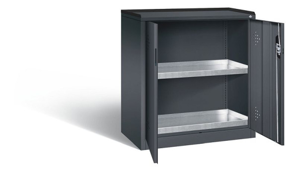 C+P klimaatkast Acurado, H1000xW930xD500mm, kleur: zwart-grijs, verzonken handgreep, 8821-315 S10167