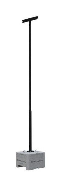 Schake cameramast SET, 1x betoninstallatieapparaat, 1x stalen mast 6,00 m, met kantelbeugel, RAL 9005, 1x cameratraverse, RAL9005, 3531K-RAL9005-SET1