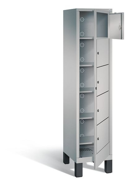 C+P wasverzamelkast Evolo, H1850xB420xD500mm, kleur: wit aluminium, 48060-105 S10063
