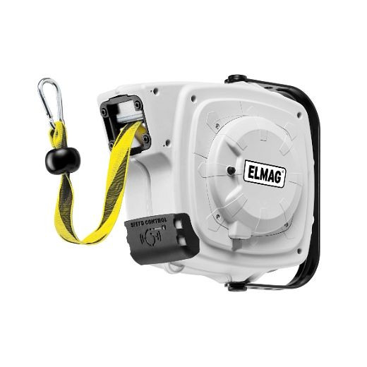ELMAG automatische haspel met afzetlint inclusief rem, '42840/029', met 28 m geel/zwart lint, 42273