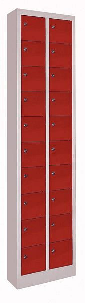 Pavoy Kleinfachschrank 1950/200/460, Zylinderschloss, 2 x 10 Fächer, glatte Türen, 21228-046-110-910