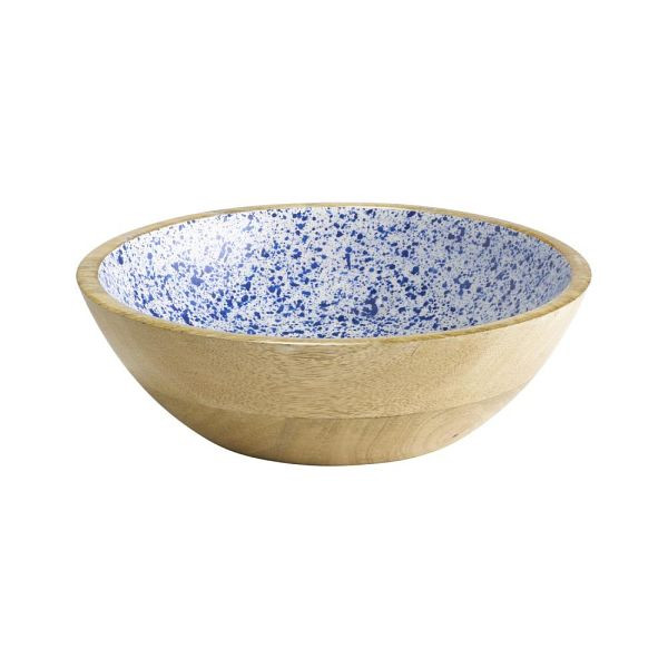 APS schaal "MANGO", mangohout, binnenkant epoxyharscoating, Ø 24 cm, 1,1 liter, witblauw, 01051
