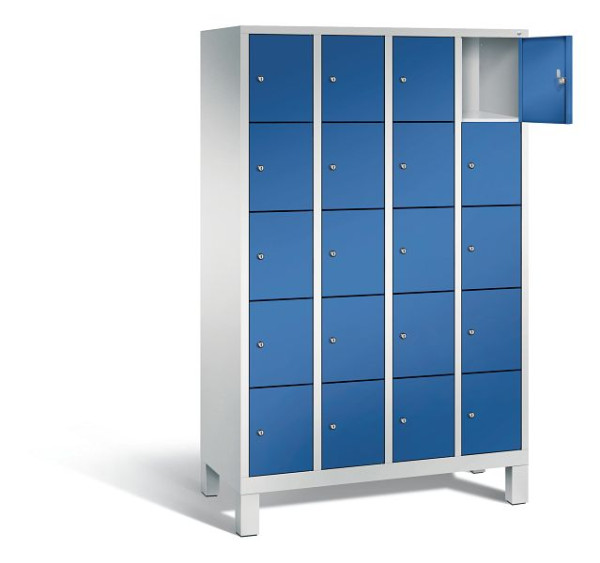 C+P lockerkast Evolo, H1850xB1190xD500mm, kleur: lichtgrijs / gentiaanblauw, 48010-405 S10065
