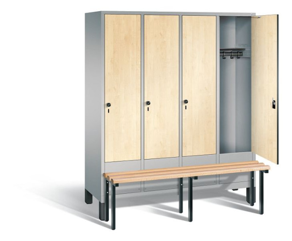 C+P Evolo kleerkast, H1850xB1590xD815mm, kleur: wit aluminium / Donau esdoorn decor, 48030-42 S10125