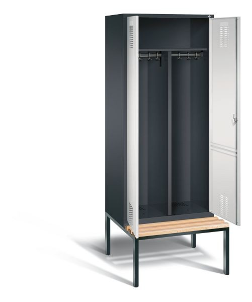 C+P zwart wit kastje Evolo, H2090xW810xD815mm, kleur: zwartgrijs/lichtgrijs, 48052-22 S10043