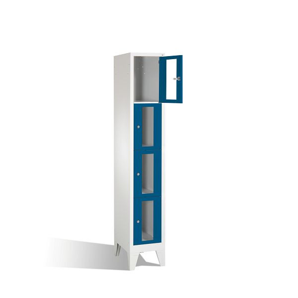 C+P lockerkast Classic, H1850xB320xD500mm, kleur: lichtgrijs / gentiaanblauw, 8010A104 S10002