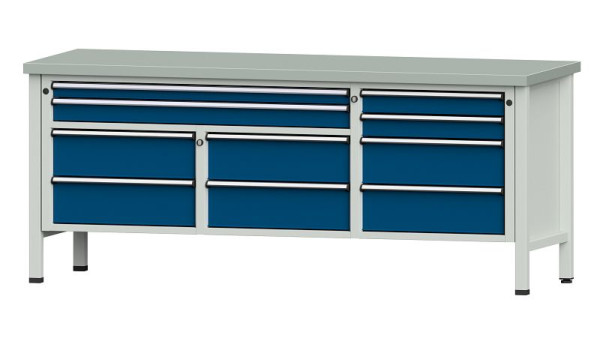ANKE werkbanken kistwerkbank, model 285 V, 2000 x 700 x 840 mm, RAL 7035/5010, ZBP 40 mm, 304.592